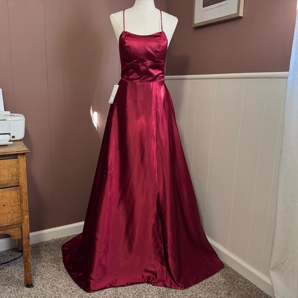 NWT Witness of Love Red Satin Ball Gown